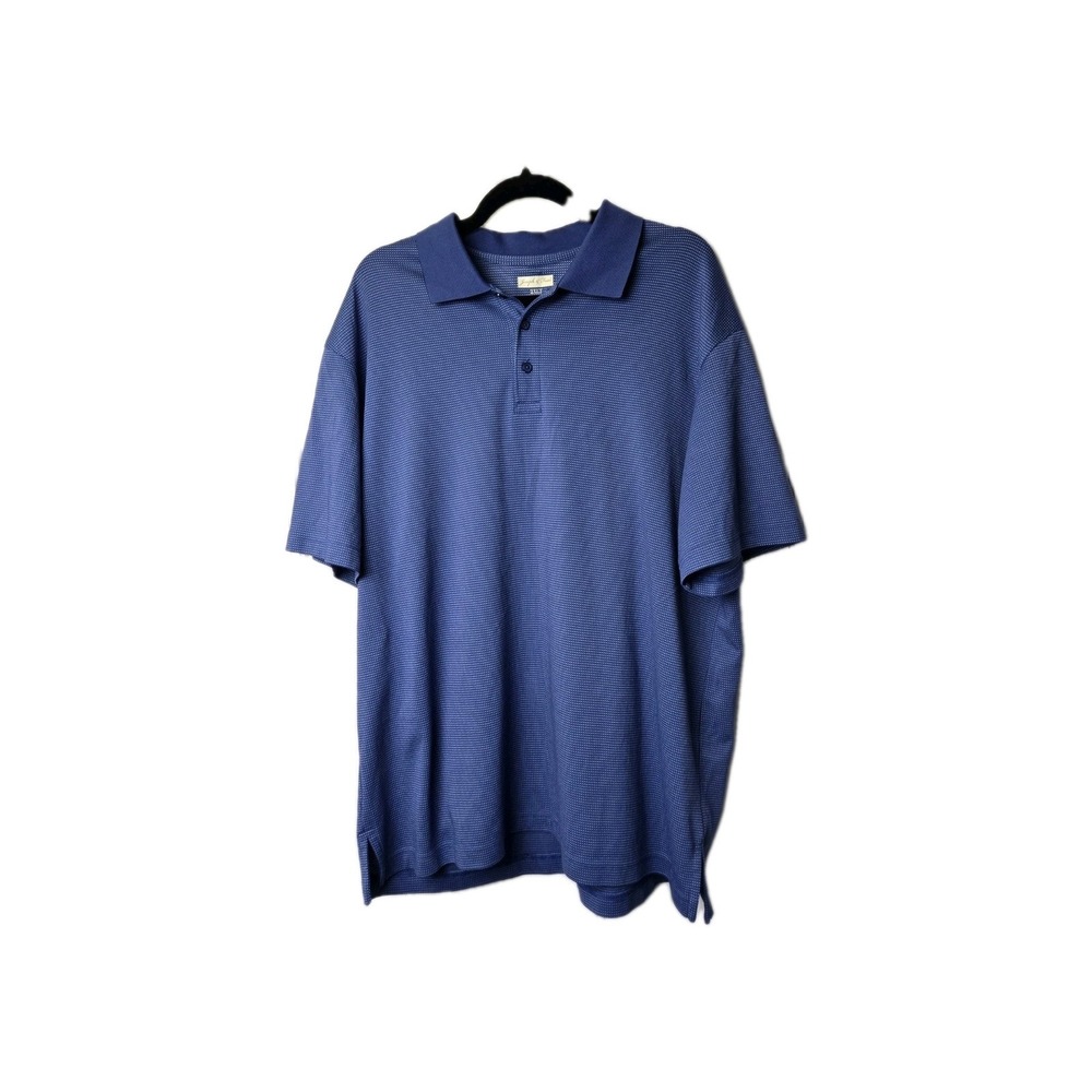 Joseph & Feiss Polo Shirt Men XXL 2xBlue Pima Cotton Blend Collared Short Sleeve
